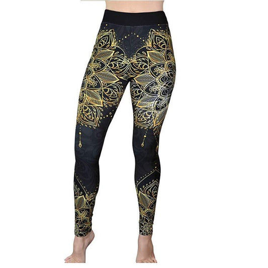 Bedruckte, hoch taillierte, hochelastische Lauf-Fitness-Sport-Yoga-Hose