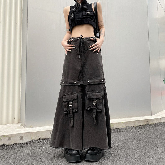 Niche Design Hong Kong Style Retro High Waist Skirt For Women