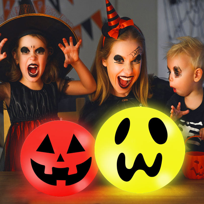 LED Halloween Light Luminous Ball Pumpkin Lamp Solar Charging Outdoor Waterproof Halloween Decorations Ornaments