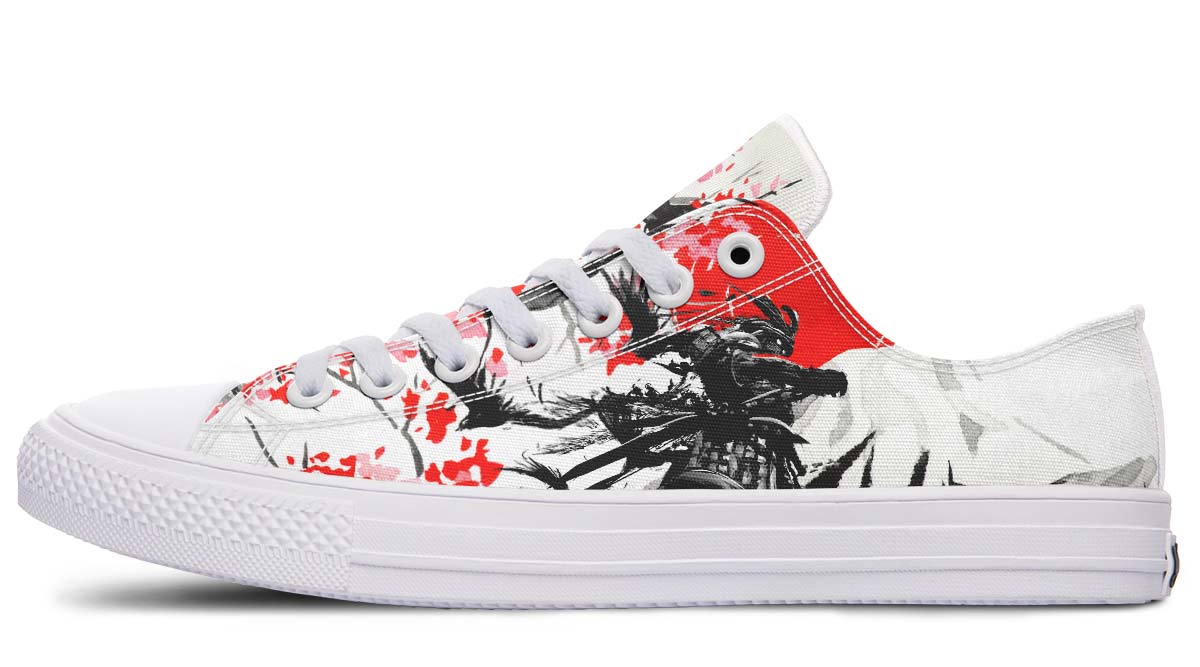 UrbanKick Red an Black Stylish Print Couple's Low-Top Canvas Shoes