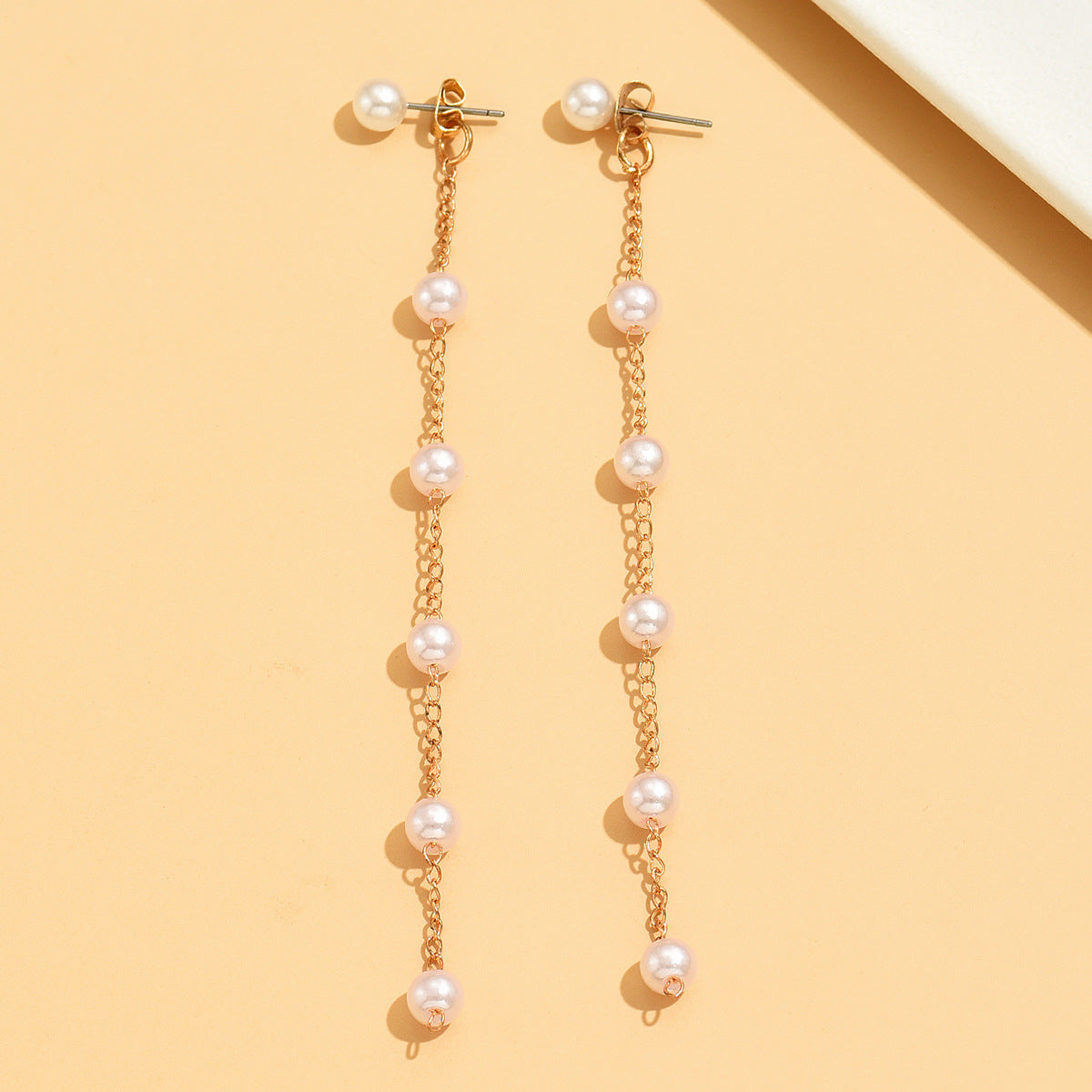 Women's Fashionable All-match Gas Pearl Long Chain Earrings