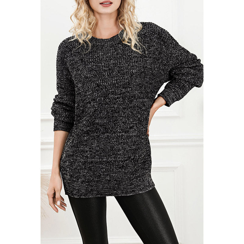 Women's Fashionable Knitted Long-sleeved Top