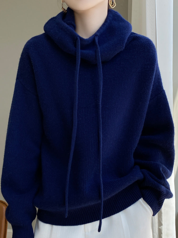 Idle Style Kaschmir-Strickpullover, hautfreundliches Thermo-Kopfbedeckungsoberteil