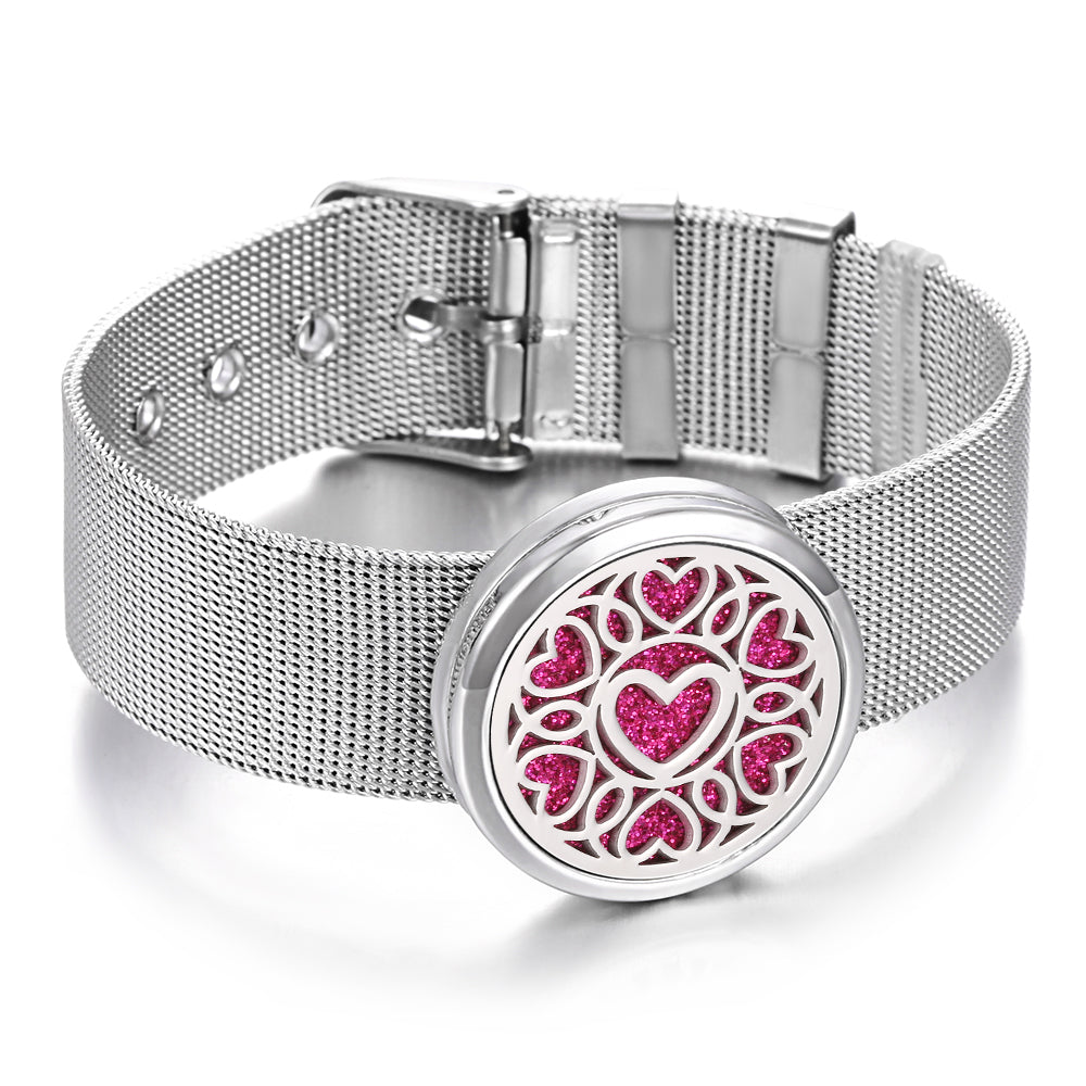 Essence Elysium: Stainless Steel Aromatherapy Bracelet Perfume Diffuser.