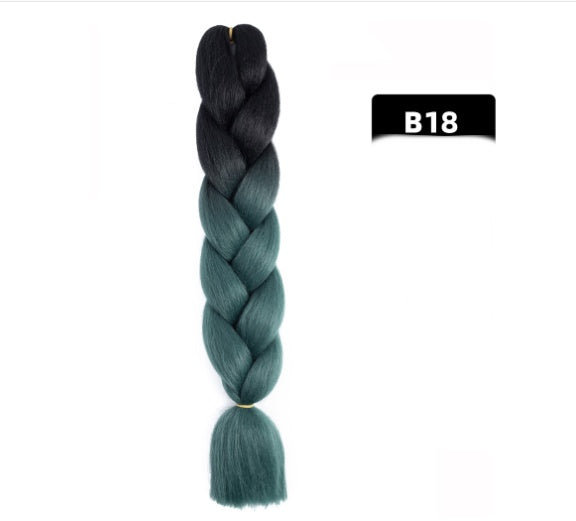 Color Big Braid African Chemical Fiber High Temperature Silk Wig Gradient