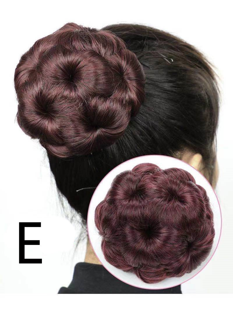 High Temperature Silk Wig Hair Ring, Hair Bun, Nine Flower Ball Head Bridal Costume Plate