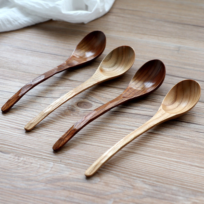 Creative Hammered Wooden Curved Spoon Tableware