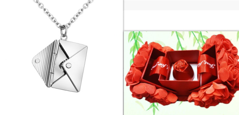 Modeschmuck Umschlag Halskette Frauen Liebhaber Brief Anhänger Beste Geschenke für Freundin