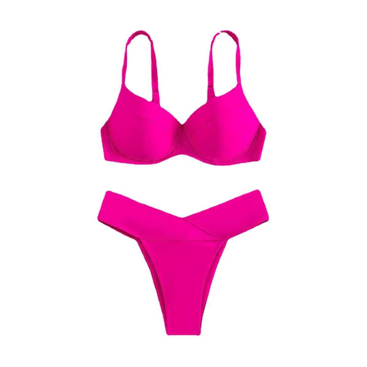 Bikini Solid Color European And American Split Swimsuit