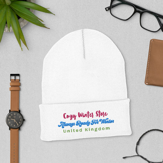 CWS UK " Ready For winter" Cuffed Beanie By Cozy Winter Store