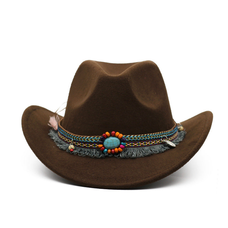 Cowboy Hats Curled Felt Riding Men And Women