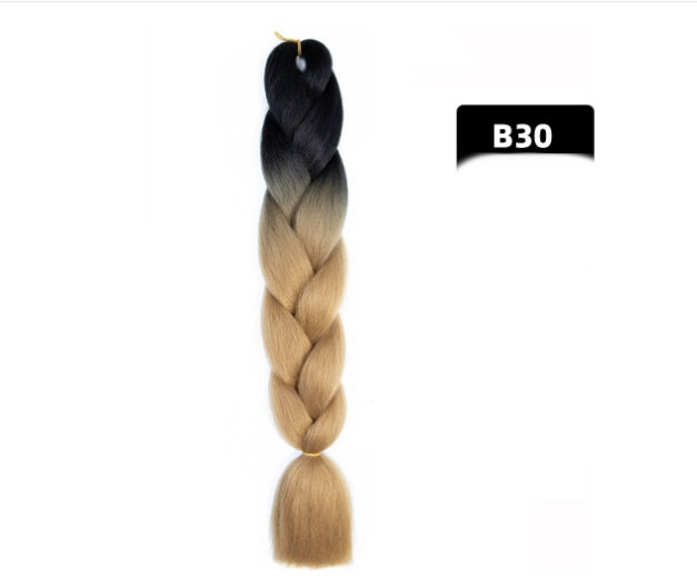 Color Big Braid African Chemical Fiber High Temperature Silk Wig Gradient