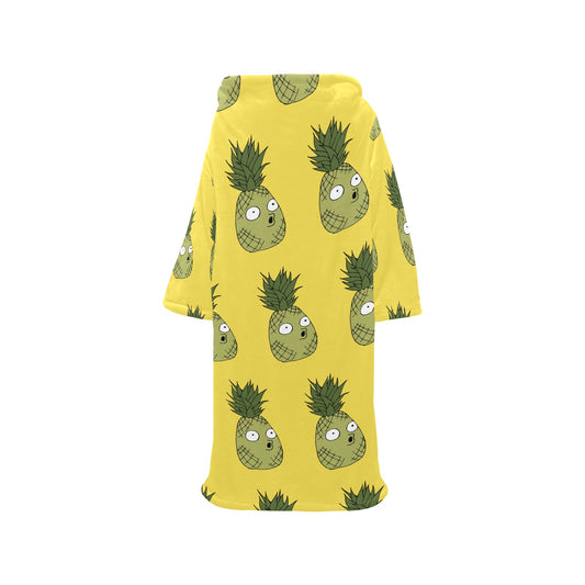 CWS Cozy VIbe Crazy PIneapple Oversized Hoodie Blanket Robe with Sleeves for Adults by Cozy Winter Store