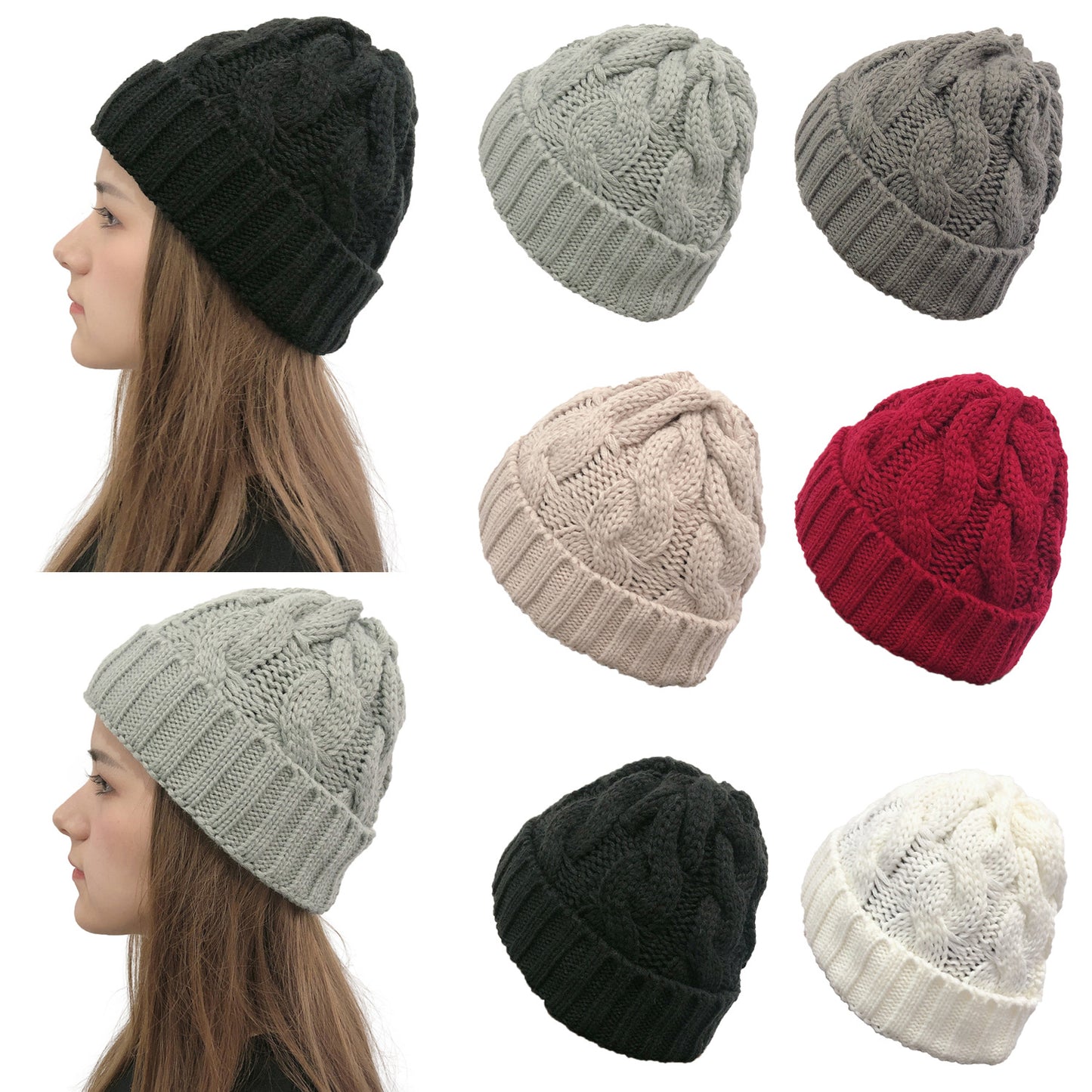 Trendy Curled Monochrome Wool Thermal Hat