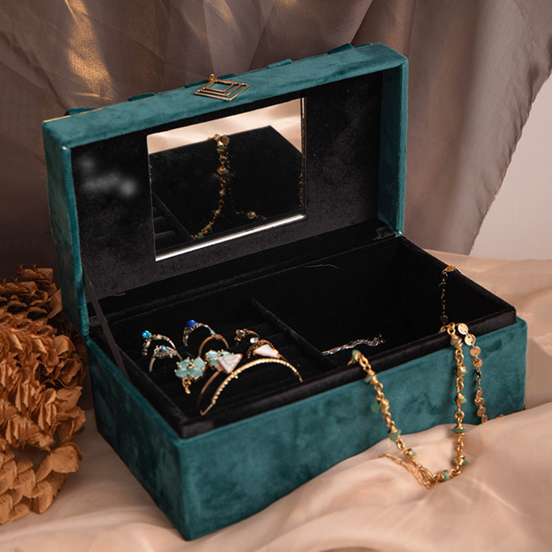 Jewelry Box Storage Box Flannel Jewelry Desktop Storage Box