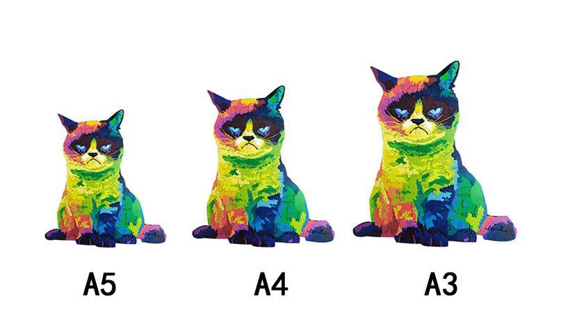 Irregular Rainbow Cat Uncomfortable Cat Wooden Puzzle Board Intelligence Development Toy