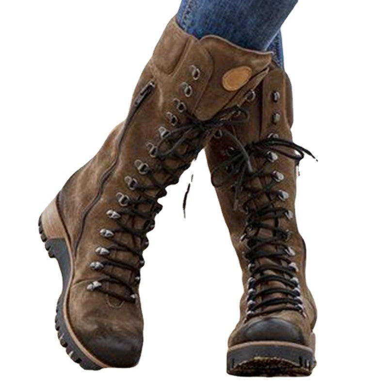 DocStride's VintageCombat Lace-Up Cowboy Boots