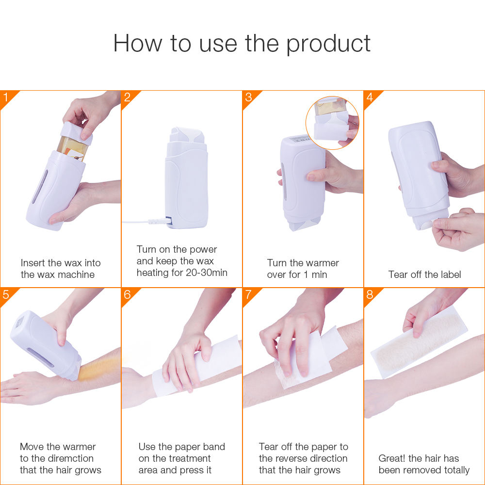 ProWax: Portable handheld hair removal machine with roll-on wax heater for professional use.