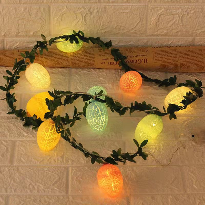 Easter Green Leaf Rattan String Crack Decorative Lights