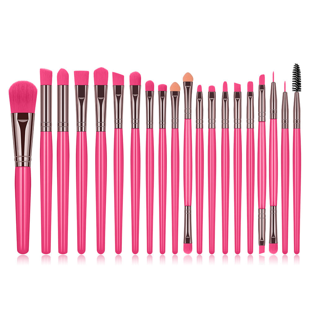 20pc Fluorescent Color Makeup Brush Set Blush Brush Powder Brush Eye Shadow Brush Lip Brush Mascara Brush