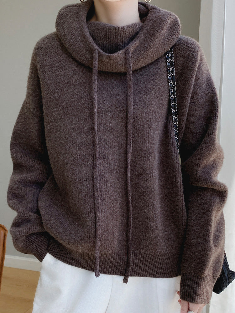 Idle Style Kaschmir-Strickpullover, hautfreundliches Thermo-Kopfbedeckungsoberteil