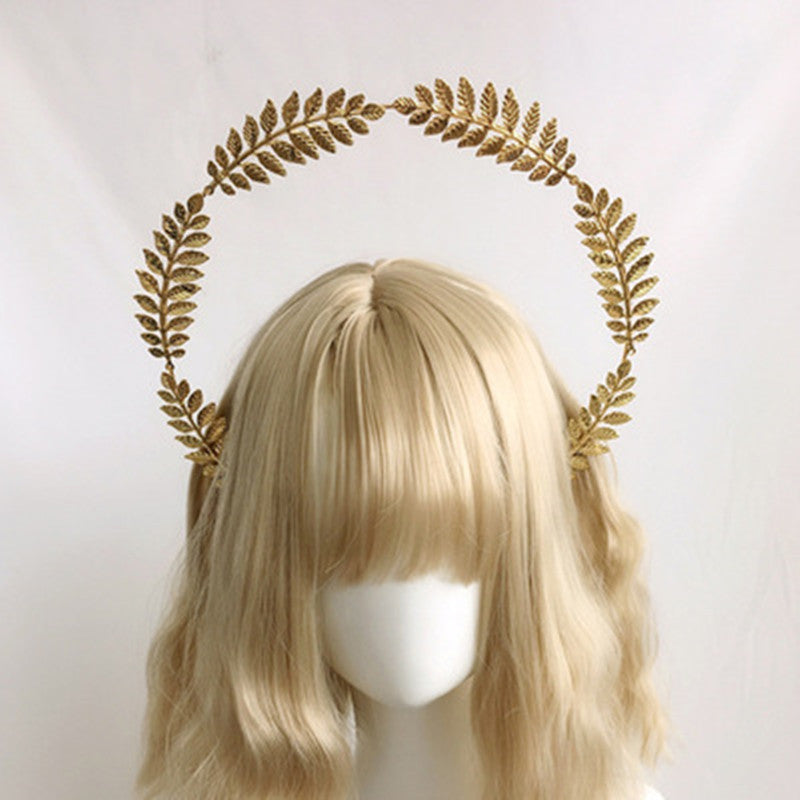 Wheat Ear Cross Feather Church Pope Golden Hair Ornament