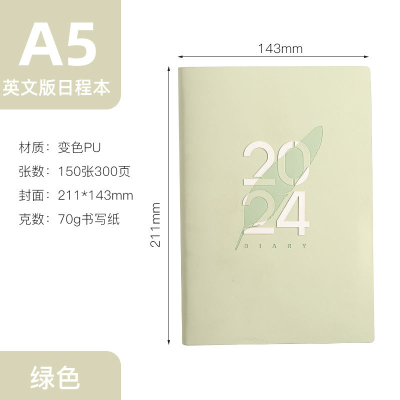 2024 English Schedule Book 365 Days Daily Planner