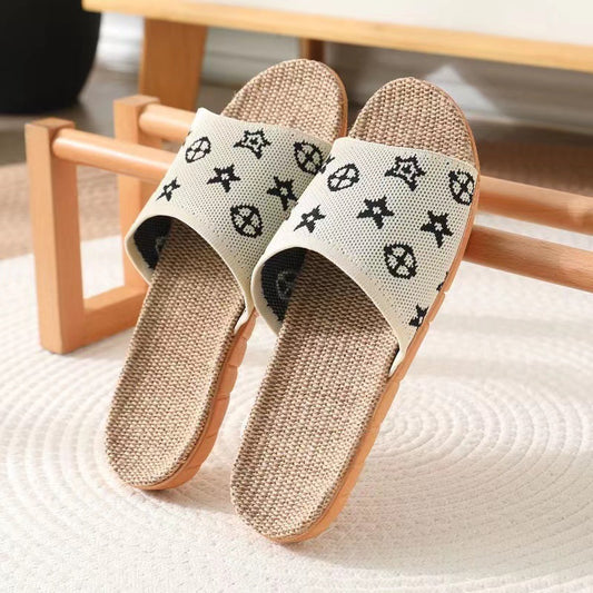 Linen Slippers Women's Summer Indoor Home