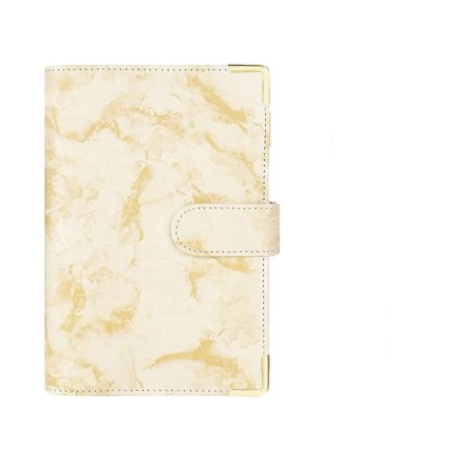 Spot Cross-border A6 Loose-leaf Binder Journal Book Marbling Notebook Leather PU6 Hole Loose Spiral Notebook Cash Budget