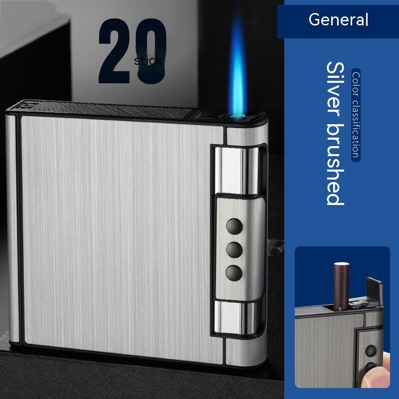 Creative Men's Portable 20 PCs Cigarette Case With Gas Lighters