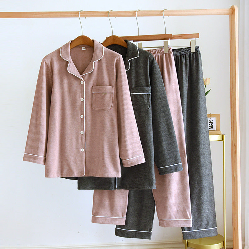 WinterCozies: Thickened sanded fabric pajamas for warm cardigan comfort in autumn and winter.