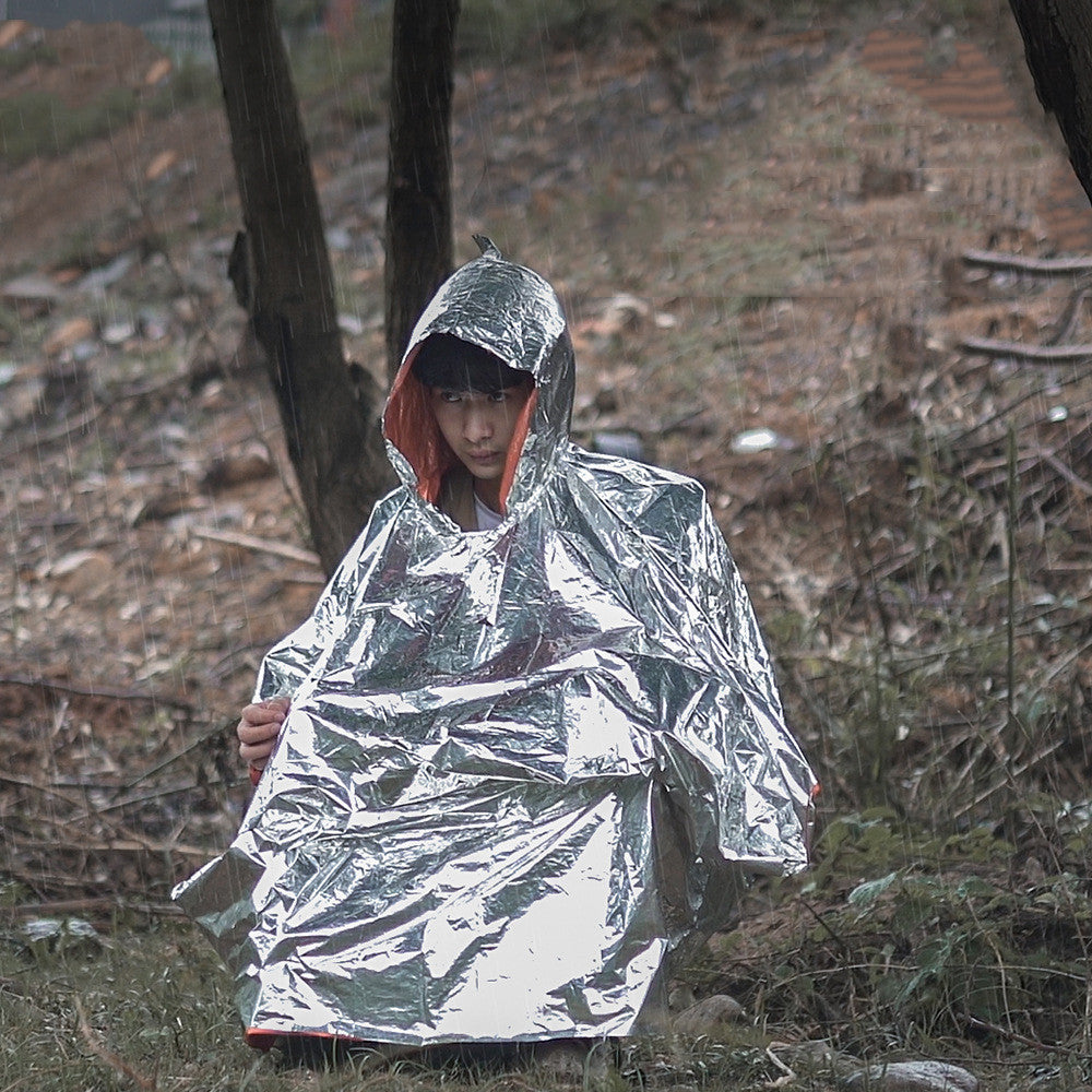 Outdoor Tragbare Erste Hilfe Regenmantel Reflektierende Winddicht Notfall Wandern