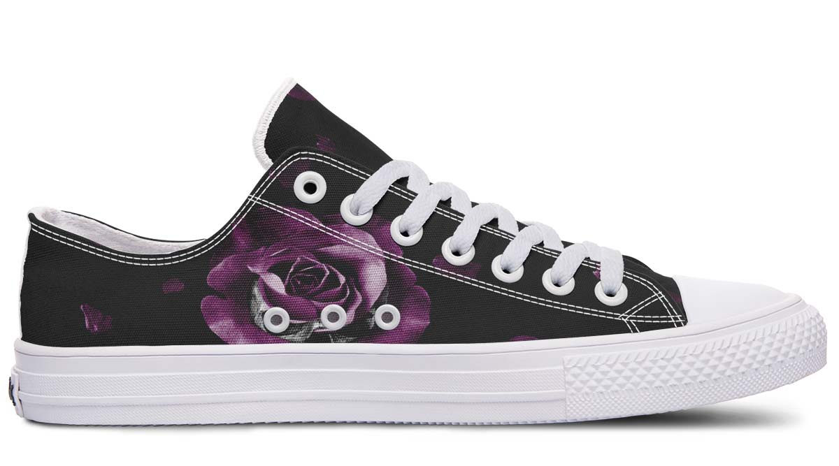 UrbanKicks Purple Rose Fashion Printed Couple High Top Canvas Shoes