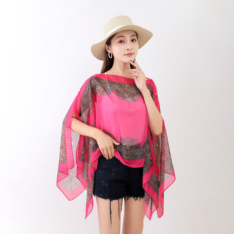 Fashionable Chiffon Breathable Pullover Shawl