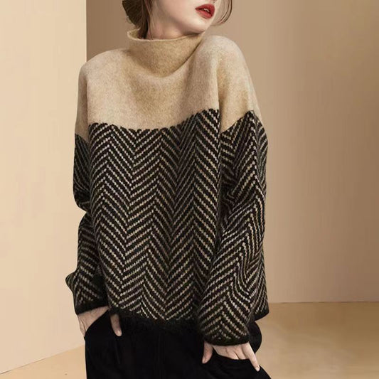 Cozy Comfort: Thickened turtleneck sweater, perfect for autumn and winter warmth.