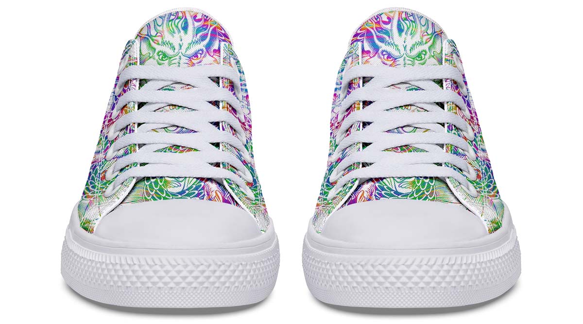 UrbanKicks Color Burst Fashion Print Couple Low-Top Canvas Shoes