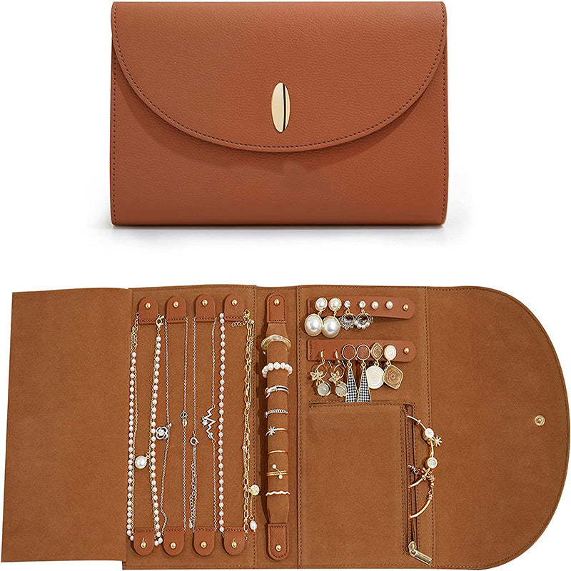 LunaLuxe: Your portable, roll-able Leather Jewelry Bag. Store your treasures stylishly on the go.