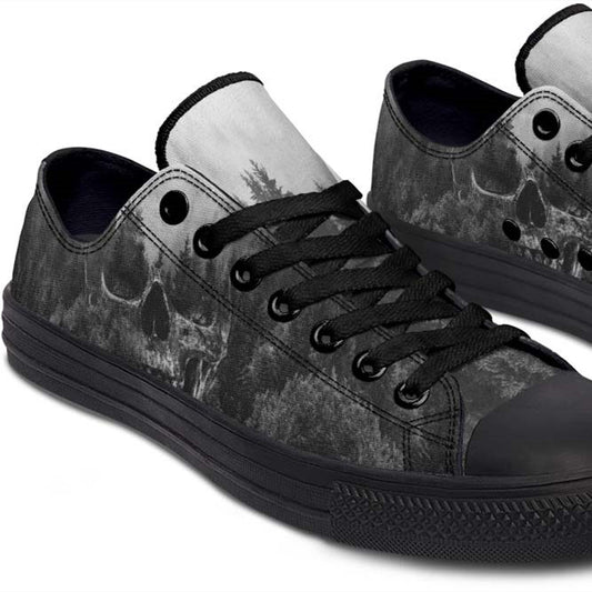 UrbanKIck Black & White Fashion Print Couple Low-Top Canvas Shoes