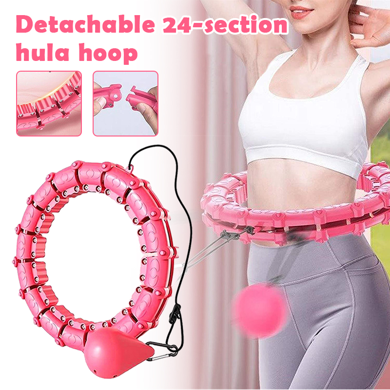 Smart Weighted For Adults Weight Loss, Weighted Fitness Hoops For Weight Loss Equipment, Infinity Hoop Plus Size Detachable 24 Knots, Abdomen Fitness, For Beginners