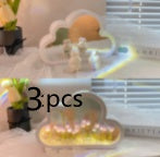 Tulip Night Lamp DIY Material Cloud Tulips Night Lamp Decorative Mirrors Photo Frame LED Table Lights Korean Creative Desk Bedroom Handmade Birthday Gifts