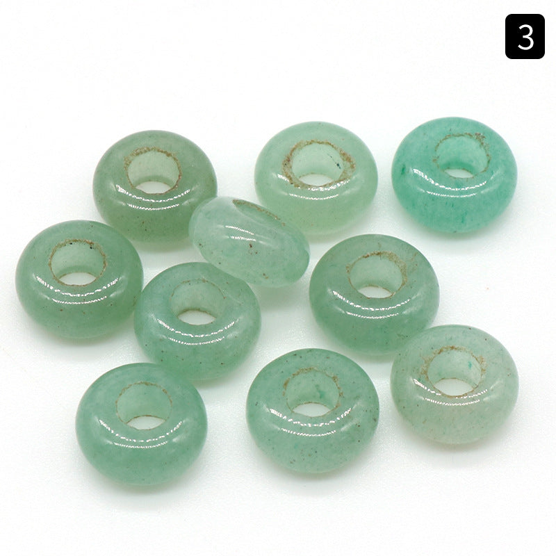 5x10mm Großes Loch 4mm Kreis Natürliche Kristall Achat Jade Perlen Abacus Perlen