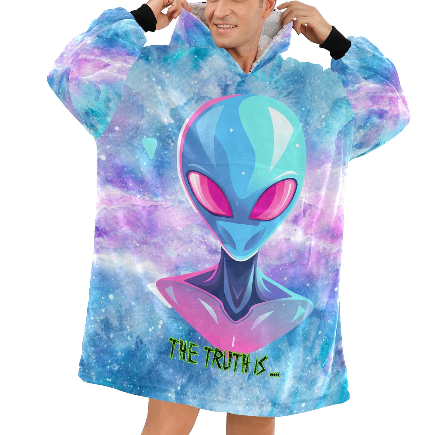 CWS Cozy Vibe Alien " Abducted For A Cozy Snug" Blanket Hoodie for Men by Cozy Winter Store