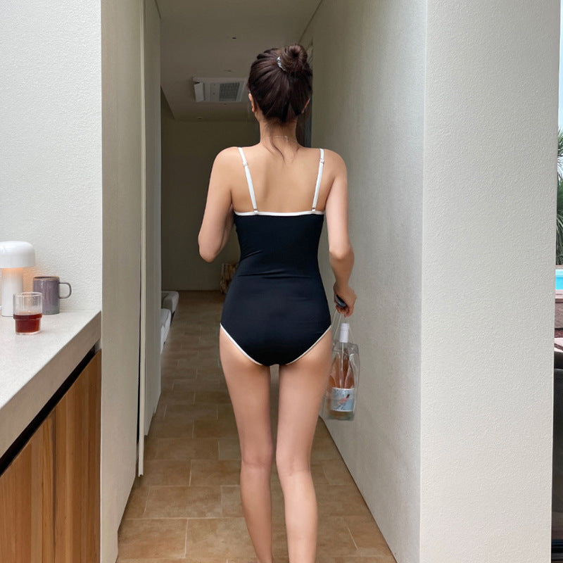 Women's One-piece Swimming Suit Simple Fashion Small Chest Sexy Backless