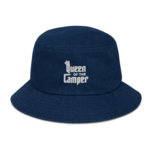 CWS Campa Camper Queen Denim bucket hat by Cozy Winter Store