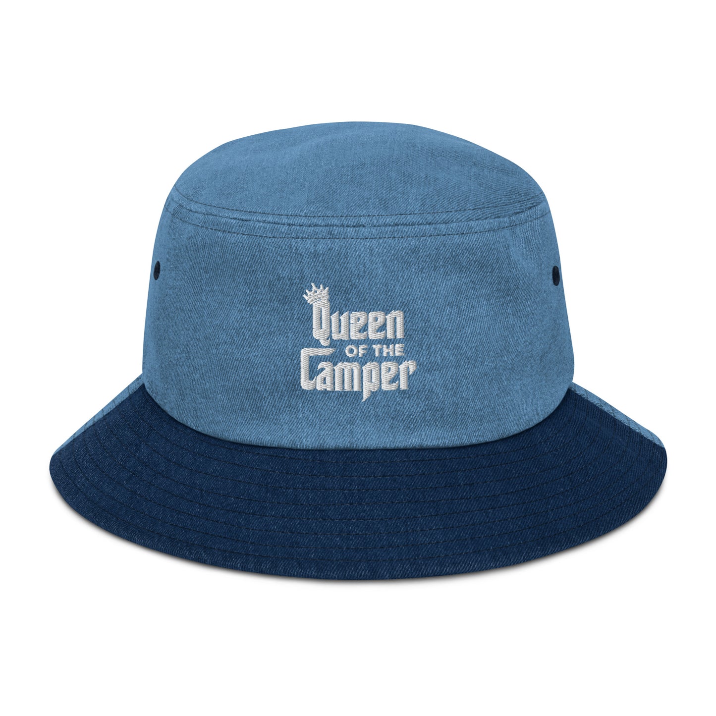 CWS Campa Camper Queen Denim bucket hat by Cozy Winter Store