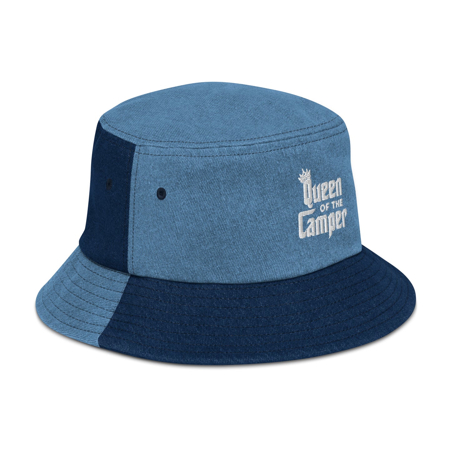 CWS Campa Camper Queen Denim bucket hat by Cozy Winter Store