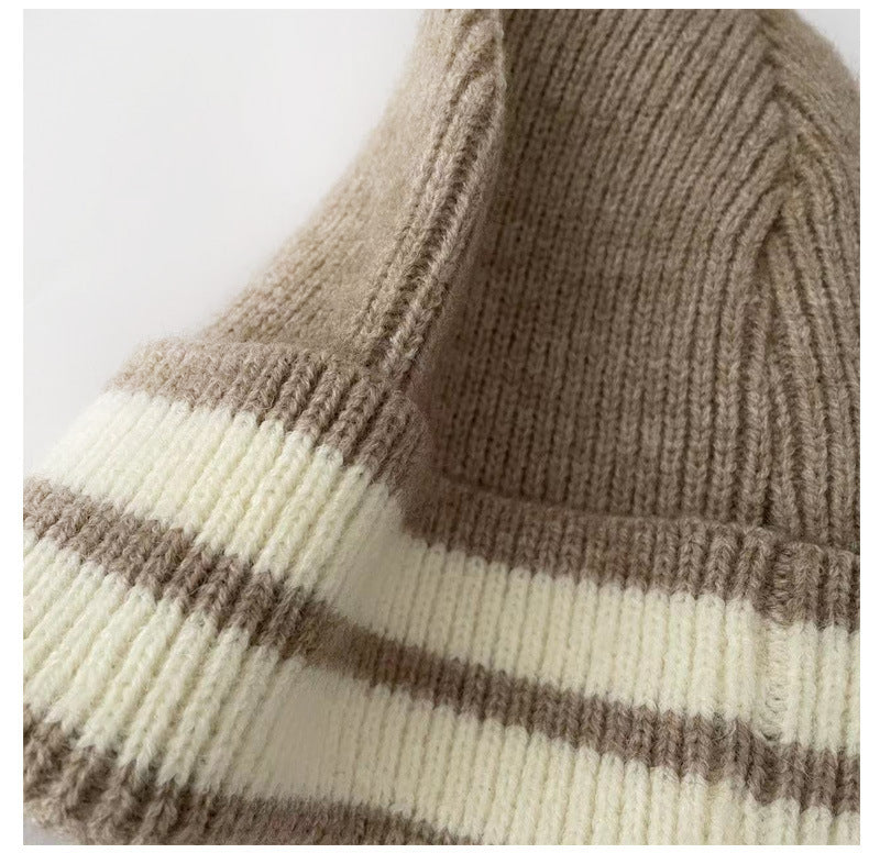 Striped Knitted Wool Hats For Both Men And Women