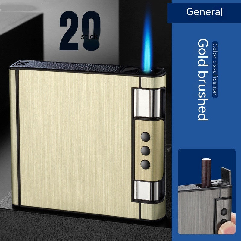 Creative Men's Portable 20 PCs Cigarette Case With Gas Lighters