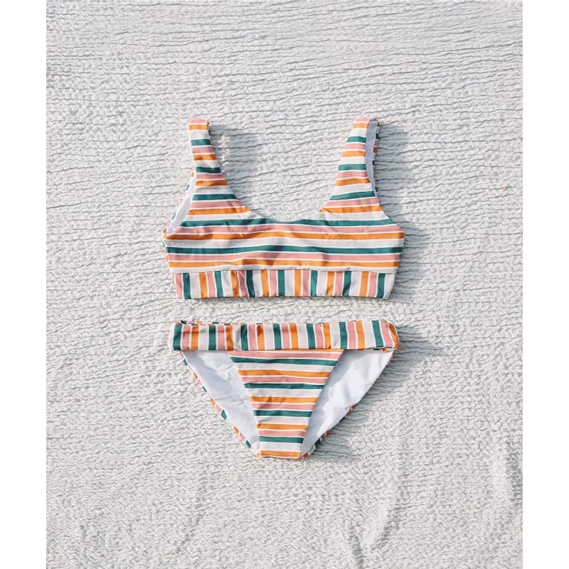 Explosion Style Striped Swimsuit Women