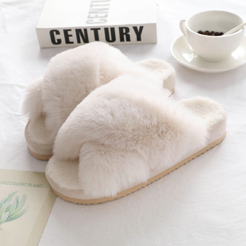 FashionHeat: Stylish women's winter platform thermal cotton slippers for indoor warmth.